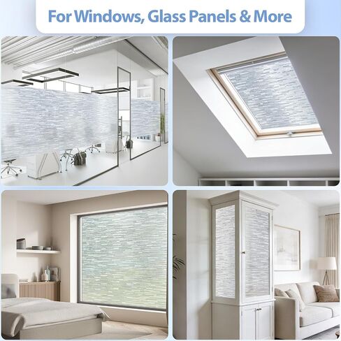 GTJ Frosted Window Privacy Film, Static Cling No Glue Removable Reusable, UV Blocking Glare & Heat Reduction, for Bathroom Glass Door Home Office, 17.5" x 78.7"in in Saudi Arabia