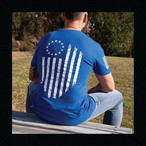 Til Valhalla Project Betsy Ross Graphic Tee, Veteran Owned & Operated, Proudly Printed in The USA in Saudi Arabia