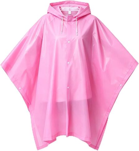XJHKG Unisex EVA Waterproof Rain Poncho, Reusable Lightweight Hooded Rain Coat for Cycling Commuting Travel in Kuwait