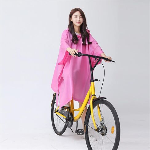 XJHKG Unisex EVA Waterproof Rain Poncho, Reusable Lightweight Hooded Rain Coat for Cycling Commuting Travel in Kuwait