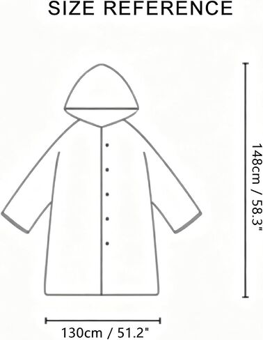 XJHKG Unisex EVA Waterproof Rain Poncho, Reusable Lightweight Hooded Rain Coat for Cycling Commuting Travel in Kuwait