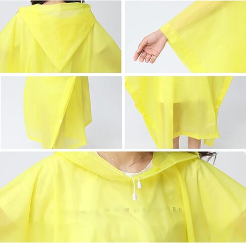 XJHKG Unisex EVA Waterproof Rain Poncho, Reusable Lightweight Hooded Rain Coat for Cycling Commuting Travel in Kuwait