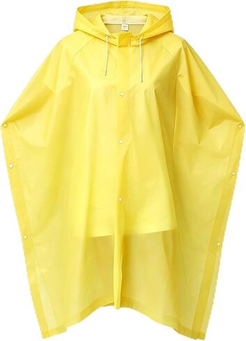 XJHKG Unisex EVA Waterproof Rain Poncho, Reusable Lightweight Hooded Rain Coat for Cycling Commuting Travel in Kuwait