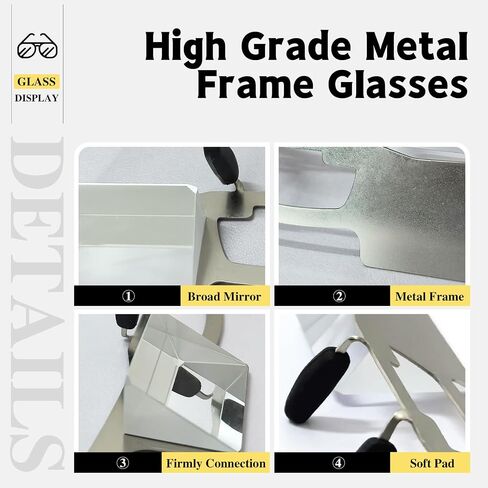 Upgraded Lazy Glasses for Lying Down Bed Watching TV on Sofa 90° Angle Glasses High Definition Prism Glasses Light Metal Frame Periscope Horizontal Eyeglasses Silver in Saudi Arabia