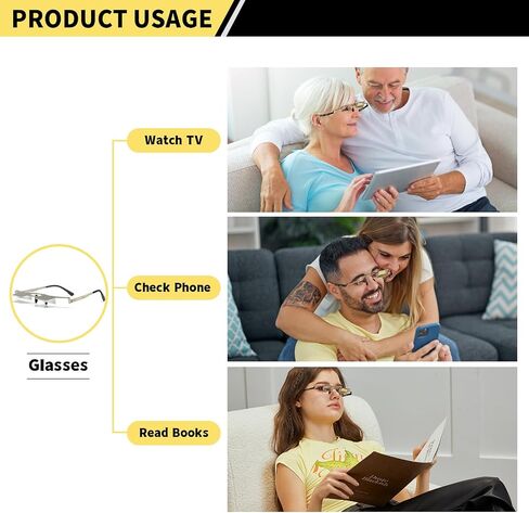 Upgraded Lazy Glasses for Lying Down Bed Watching TV on Sofa 90° Angle Glasses High Definition Prism Glasses Light Metal Frame Periscope Horizontal Eyeglasses Silver in Saudi Arabia
