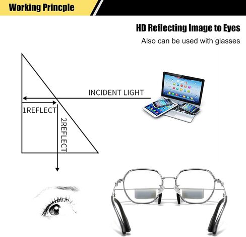 Upgraded Lazy Glasses for Lying Down Bed Watching TV on Sofa 90° Angle Glasses High Definition Prism Glasses Light Metal Frame Periscope Horizontal Eyeglasses Silver in Saudi Arabia