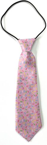 Toddler Size ( Pink Colorful Sprinkles ) Pre-Tied Adjustable Novelty Necktie, Fashion Conversational Neck Strap Ties for Boys and Children, for Wedding Parties Events in Kuwait
