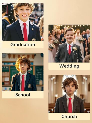 Mantieqingway Boys Tie Black Ties for Boy Solod Color Self Tie Kid Ties for School Wedding Graduation in Kuwait