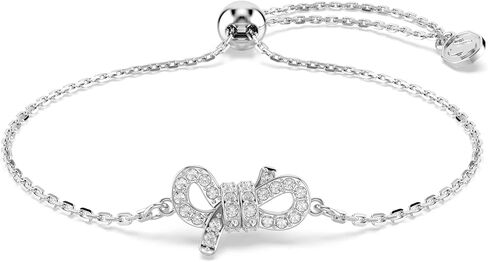 Swarovski Lifelong bracelet, Pavé, Bow, White, Rhodium plated in Saudi Arabia