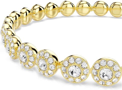 Una Angelic bracelet, Round cut, White, Gold-tSwarovski One plated in Saudi Arabia