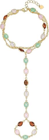 Dainty Gold Hand Chain Bracelets for Women Waterproof,14K Gold Plated Ring Bracelet Hand Chain Set, Adjustable Non Tarnish Hand Chain Stackable Cubic Zirconia Bracelet Summer Fashion Jewelry Gifts in Saudi Arabia
