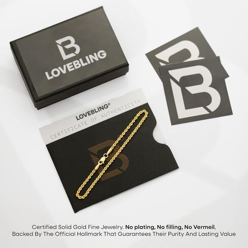 LoveBling 10K Italy Standard Fine Solid Gold Quint Rope Bracelet Width: 2.1 mm in Kuwait