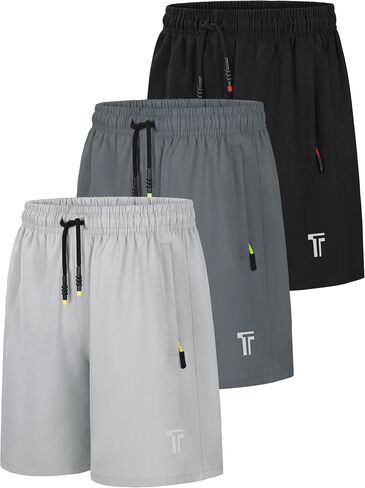 3 Pack Boys Athletic Shorts with Zipper Pockets Quick Dry Youth Teens Soccer Basketball Shorts Running Sports Clothes in Saudi Arabia