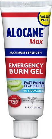 ALCOANE Max Strength Emergency Burn Gel with Antiseptic, 4% lidocainefast Pain Itch Relief for Minor Burns, sunburns, cuts, scrapes, First-Degree Burns, First aid Treatment Burn Care 8.5 Fl Oz in Saudi Arabia