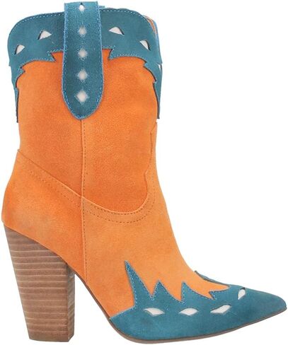 Dingo Women's Women'S Spicy Underlay Suede Leather Western Booties Snip Toe - Di716 in Kuwait