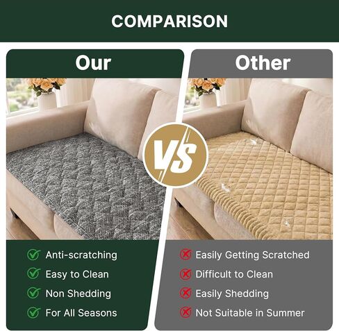 H.VERSAILTEX Chenille Couch Cover for Dogs Washable Soft Chair Armchair Covers Sectional Sofa Cover Non-Slip Thick Couch Furniture Protector Dog Pet Bed Covers(Gray, 28" x 47") in Kuwait