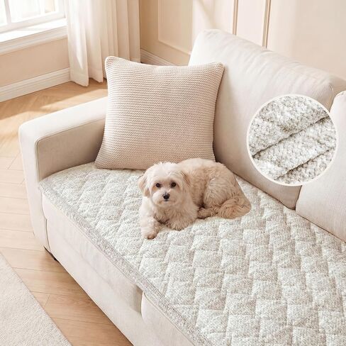 H.VERSAILTEX Chenille Couch Cover for Dogs Washable Soft Chair Armchair Covers Sectional Sofa Cover Non-Slip Thick Couch Furniture Protector Dog Pet Bed Covers(Gray, 28" x 47") in Kuwait