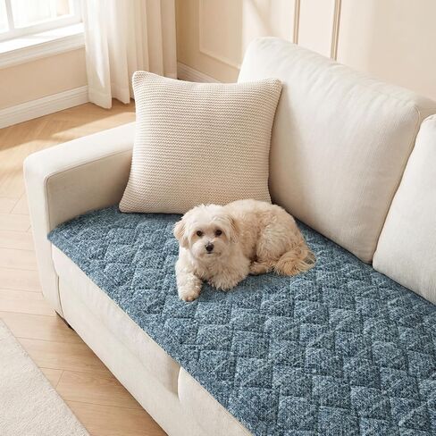 H.VERSAILTEX Chenille Couch Cover for Dogs Washable Soft Chair Armchair Covers Sectional Sofa Cover Non-Slip Thick Couch Furniture Protector Dog Pet Bed Covers(Gray, 28" x 47") in Kuwait