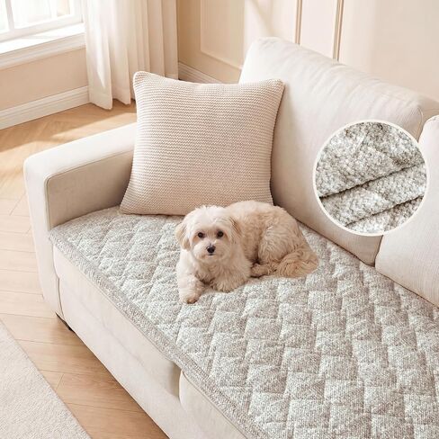 H.VERSAILTEX Chenille Couch Cover for Dogs Washable Soft Chair Armchair Covers Sectional Sofa Cover Non-Slip Thick Couch Furniture Protector Dog Pet Bed Covers(Gray, 28" x 47") in Kuwait