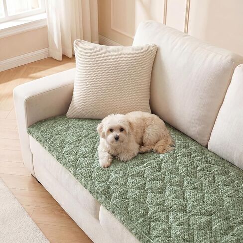 H.VERSAILTEX Chenille Couch Cover for Dogs Washable Soft Chair Armchair Covers Sectional Sofa Cover Non-Slip Thick Couch Furniture Protector Dog Pet Bed Covers(Gray, 28" x 47") in Kuwait
