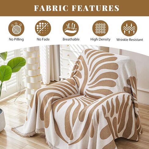 Armchair Couch Cover for Dogs 1 Cushion, Washable Recliner Covers Sofa Protector, Oversized Single Chair Cover, Accent Chair Couch Slipcovers, Pet Couch Cover Blanket,Floral Coffee, 71"x91" in Kuwait
