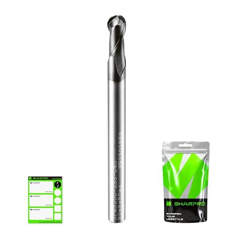 Extra Long Carbide Ball Nose End Mill 3/4 Inch Shank and 3/4 Inch Cutting Dia. 2 Flute AlCrN Coated CNC Spiral Router Bits for Alloy Steel, Stainless Steel, Cast Iron and Aluminum Cutting in Kuwait
