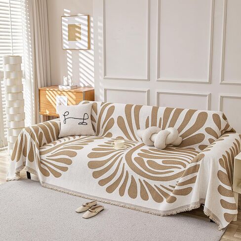 Armchair Couch Cover for Dogs 1 Cushion, Washable Recliner Covers Sofa Protector, Oversized Single Chair Cover, Accent Chair Couch Slipcovers, Pet Couch Cover Blanket,Floral Coffee, 71"x91" in Kuwait