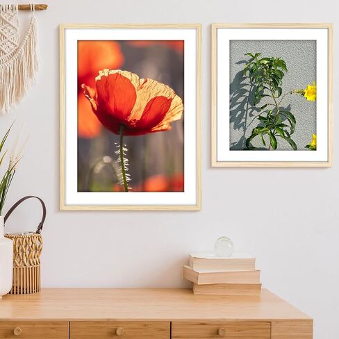 HLiWEGNS Oak 24x32 Frame - Single Frame - Rustic Woodgrain 24 x 32 Poster Frame for Pictures 20x28 with Mat or 24x32 Picture Frame Without Mat for Wall Gallery Display - Ideal Christmas Day in Saudi Arabia