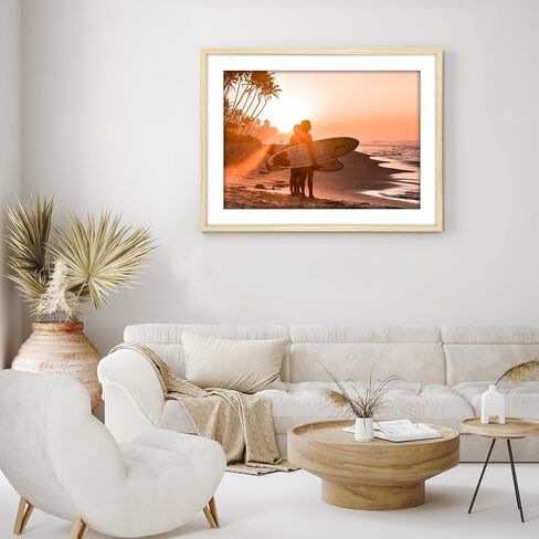 HLiWEGNS Oak 24x32 Frame - Single Frame - Rustic Woodgrain 24 x 32 Poster Frame for Pictures 20x28 with Mat or 24x32 Picture Frame Without Mat for Wall Gallery Display - Ideal Christmas Day in Saudi Arabia