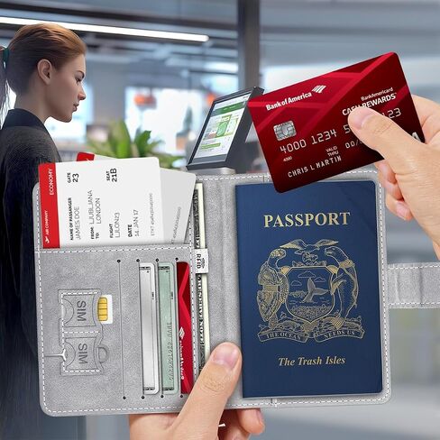 Bling Passport Holder for Travel Women Rhinestones Passport Book Holder Boarding Pass Set (White) in Saudi Arabia