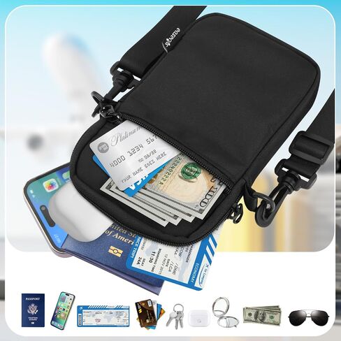 Small Crossbody Bag with RFID Blocking Pocket, Travel Passport Holder Mini Sling Bag with Adjustable Strap, Messenger Crossbody Purse for Women Men in Kuwait