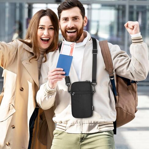 Small Crossbody Bag with RFID Blocking Pocket, Travel Passport Holder Mini Sling Bag with Adjustable Strap, Messenger Crossbody Purse for Women Men in Kuwait
