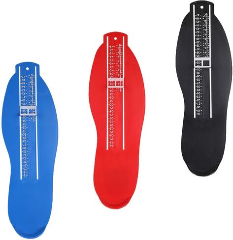 3pcs Foot Length Gauge and Adult Foot Measurer Ruler Tool for Shoe Size Measurement with Red Black Blue Colors for Accurate Shoe Fit in Kuwait