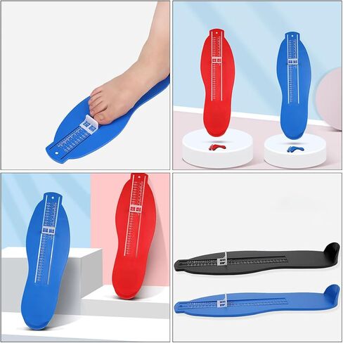 HOMSFOU 3pcs Foot Measuring Ruler Set for Adults, Lightweight Foot Length Measurer Tool with Red, Black, Blue Colors, Shoe Size Gauge for Accurate Shoe Fitting and Buying in Kuwait