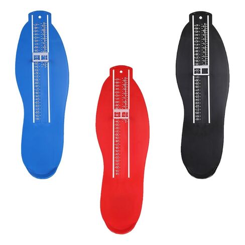 KALLORY 3pcs Adult and Foot Length Gauge Set Non-Slip Shoe Size Measurement Device with Foot Ruler for Accurate Sizing in Red Black and Blue in Kuwait