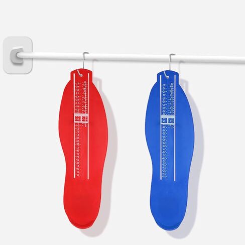 KALLORY 3pcs Adult and Foot Length Gauge Set Non-Slip Shoe Size Measurement Device with Foot Ruler for Accurate Sizing in Red Black and Blue in Kuwait