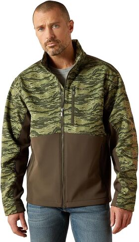 ARIAT Logo Softshell Jacket, Earth Green Camo, XX-Large Tall in Kuwait