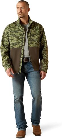 ARIAT Logo Softshell Jacket, Earth Green Camo, XX-Large Tall in Kuwait