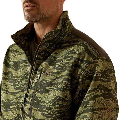 ARIAT Logo Softshell Jacket, Earth Green Camo, XX-Large Tall in Kuwait