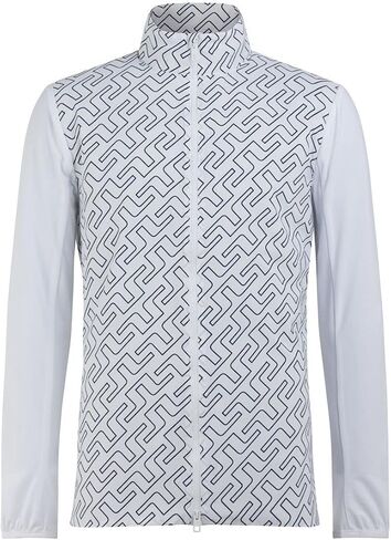 J Lindeberg Mens Packlight Print Ripstop Light Golf Jacket - JL Navy Bridge Monogram/White L in Saudi Arabia