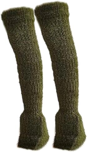 Menolana 2Pcs Figure Skating Leg Warmers Protectors Comfortable Warm Lightweight Boot Socks Leg Cover for Yoga Fitness Workouts Dance, Green in Kuwait