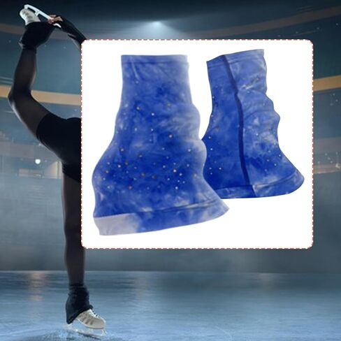 Vaveren Women Figure Skating Leg Warmers, over The Boot, Stylish, Clothing Accessories, Protection Anti Slip for Ice Skate Dance, with Rhinestones L in Kuwait