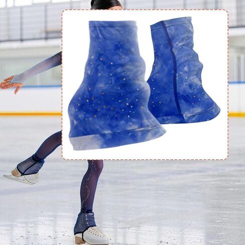 Vaveren Women Figure Skating Leg Warmers, over The Boot, Stylish, Clothing Accessories, Protection Anti Slip for Ice Skate Dance, with Rhinestones L in Kuwait
