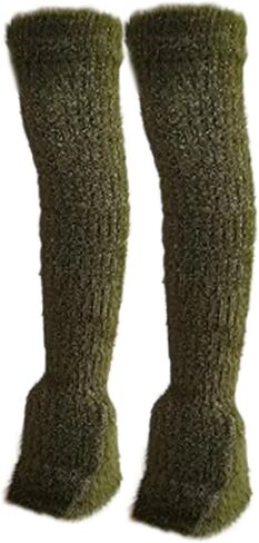 2x Figure Skating Leg Warmers Leg Cover Clothing Accessory Knitting Protectors Sleeves for Training Dance Ice Skate Ballet, Green in Kuwait