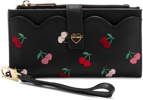 Betsey Johnson Wristlet, Scalloped Accents, Detachable Strap, 7.5 x 4 Inches in Kuwait