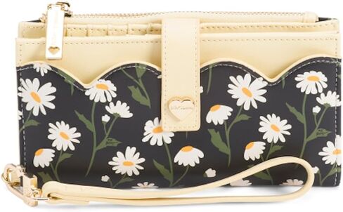 Betsey Johnson Wristlet, Scalloped Accents, Detachable Strap, 7.5 x 4 Inches in Kuwait