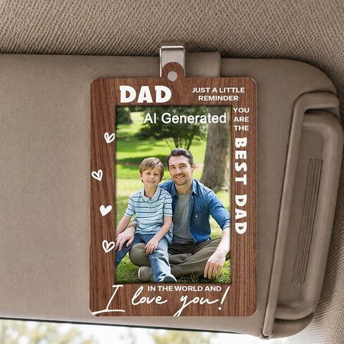 Daddy Car Hanging Frame, Forever Your Little Girl Gift from Daughter, Wooden Rearview Mirror Decor, Wooden Car Picture Frame, Fathers Day Birthday in Saudi Arabia