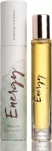 PRIVAI Neroli & Basil Essential Oil Roller Mini - Energy, 10 ML, Motivating Aromatherapy Blend for Mind and Body in Saudi Arabia