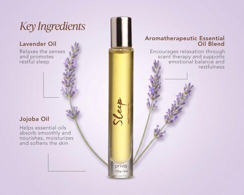 PRIVAI Lavender Essential Oil Roll-On Mini- Sleep, 10 ML, Aromatherapy for Mind and Body with Jojoba Oil – Comforting Wellness Blend for Relaxation in Saudi Arabia