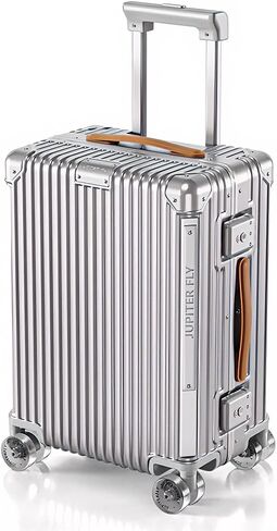 Carry On Luggage with Spinner Wheels and TSA Approved Hard Shell Suitcase with Aluminum Frame Zipperless Lightweight Luggage for Business Travel (Silver, 20in) in Kuwait